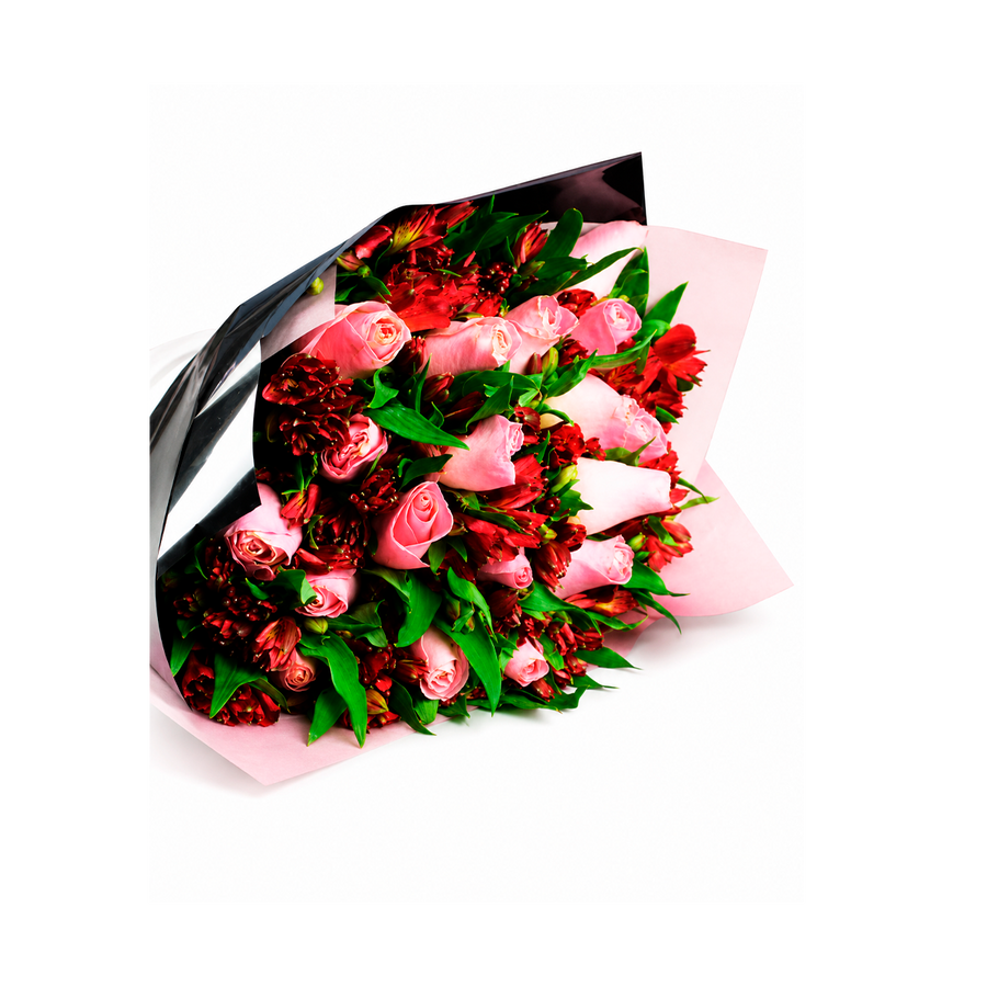 Ramo 24 rosas rosa