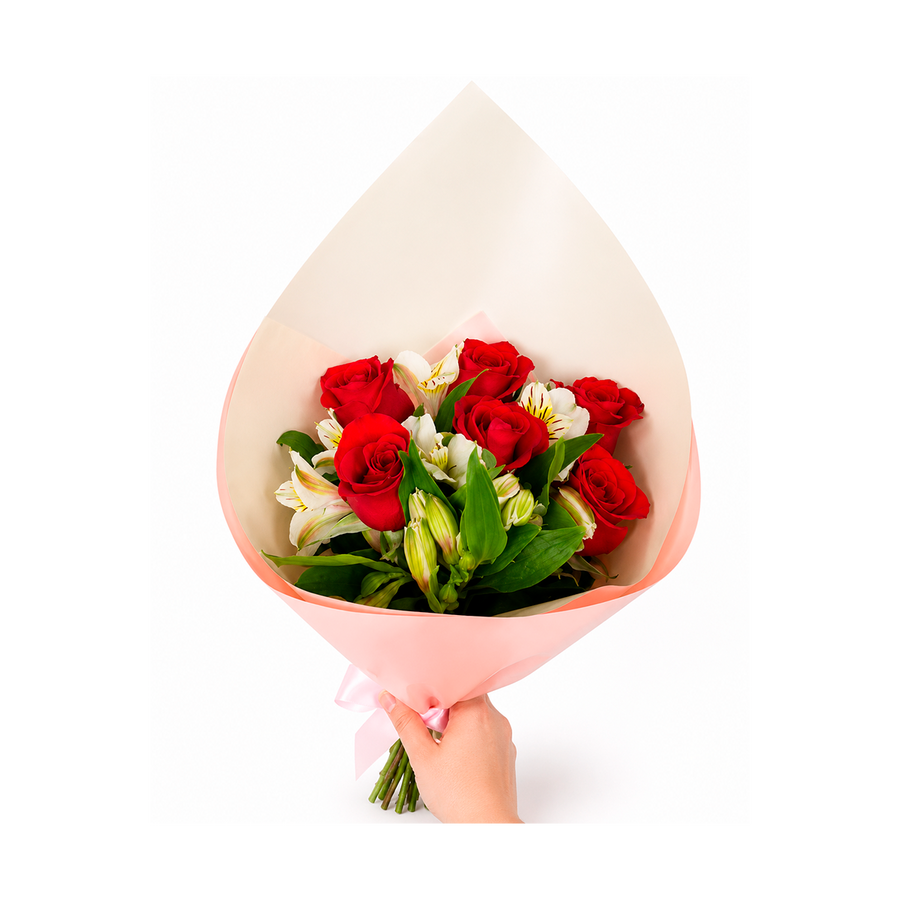 Bouquet 6 rosas rojas
